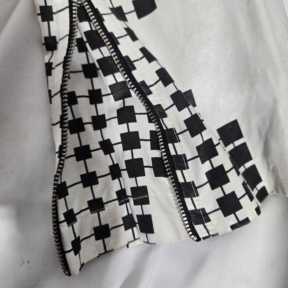 Custo Barcelona Quilted Patchwork Grid Print Art Summer Trenchcoat | Size US 8 - Picture 7 of 14
